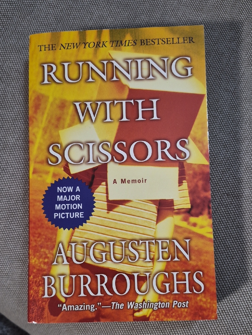 Running With Scissors by Augusten Burroughs - Yellow/Orange Cover